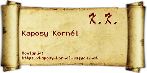 Kaposy Kornél névjegykártya
