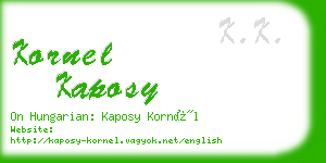 kornel kaposy business card